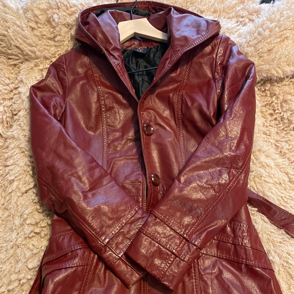 Red Leather Coat